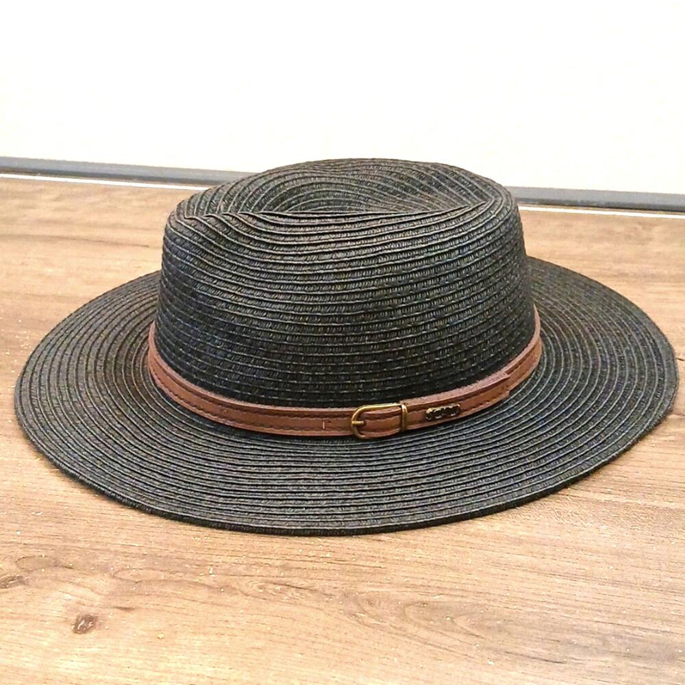 Scala Black and Brown Wide-Brimmed Hat